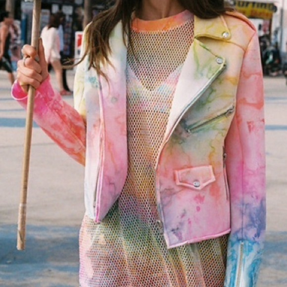 NWOT Rare UNIF Tye Dye Moto Jacket - Picture 5 of 7